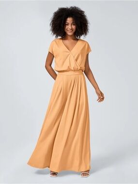 Halara V Neck Short Sleeve Pocket Wide Leg Flowy Waffle Women Formal Long Casual